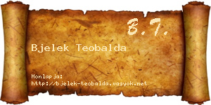 Bjelek Teobalda névjegykártya